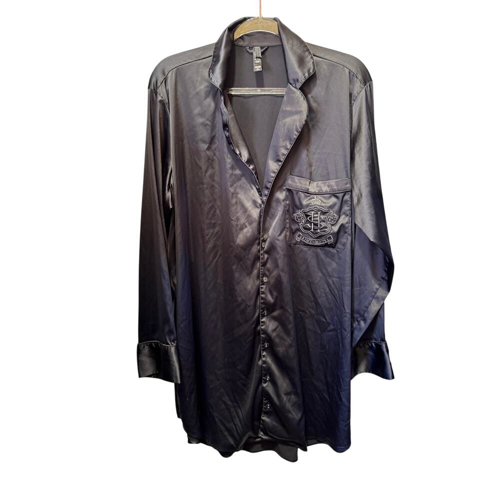 SKIMS Black Satin Hotel Sleepdress Size XL